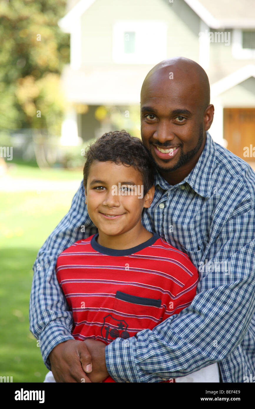 Father and Son, outdoor portrait Stock Photo