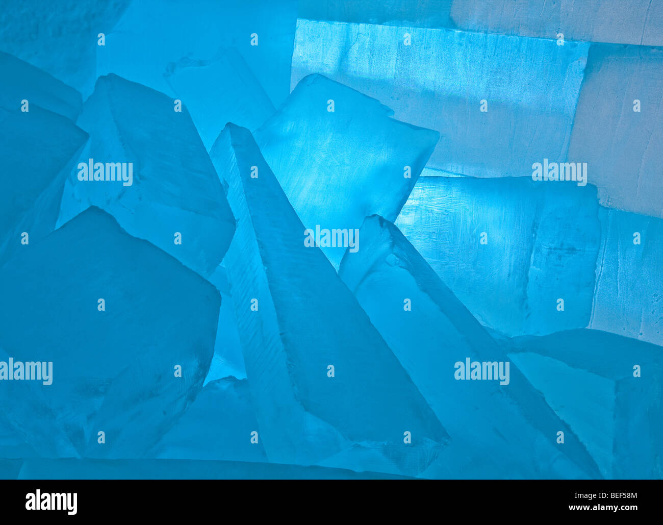 Large ice blocks used for building or sculptures, Jukkasjarvi, Sweden Stock Photo