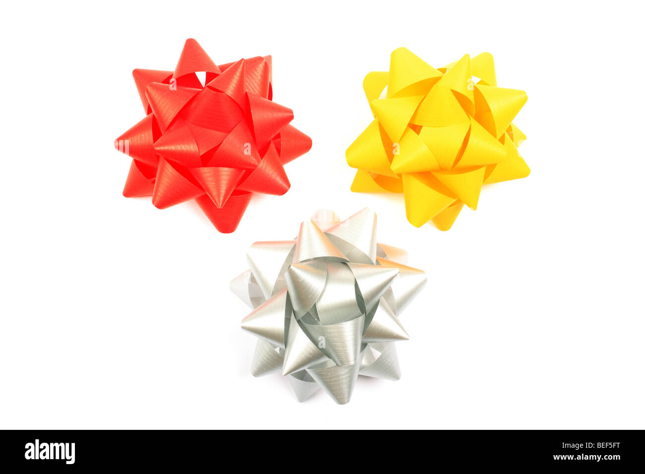 Set of three gift bows isolated on white background Stock Photo - Alamy