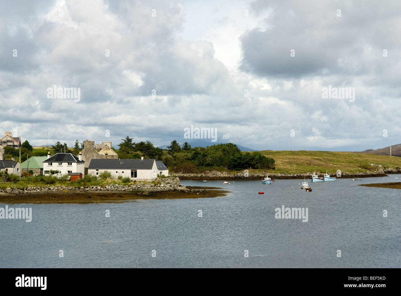 Lochmaddy village, North Uist, Outer Hebrides, Scotland. Stock Photo