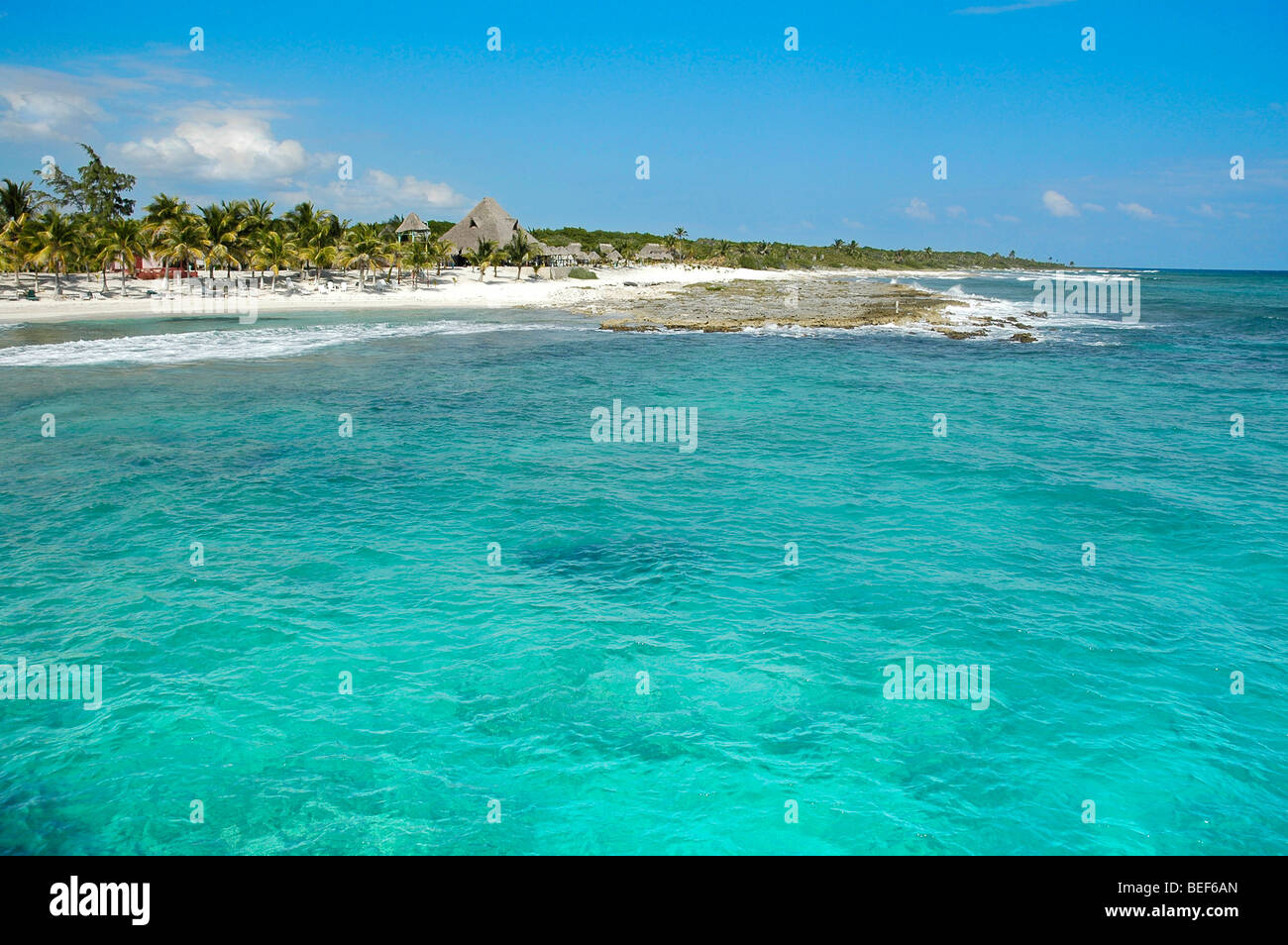 Costa Maya's endless beaches and pristine water, Mexico, Yucatan Stock