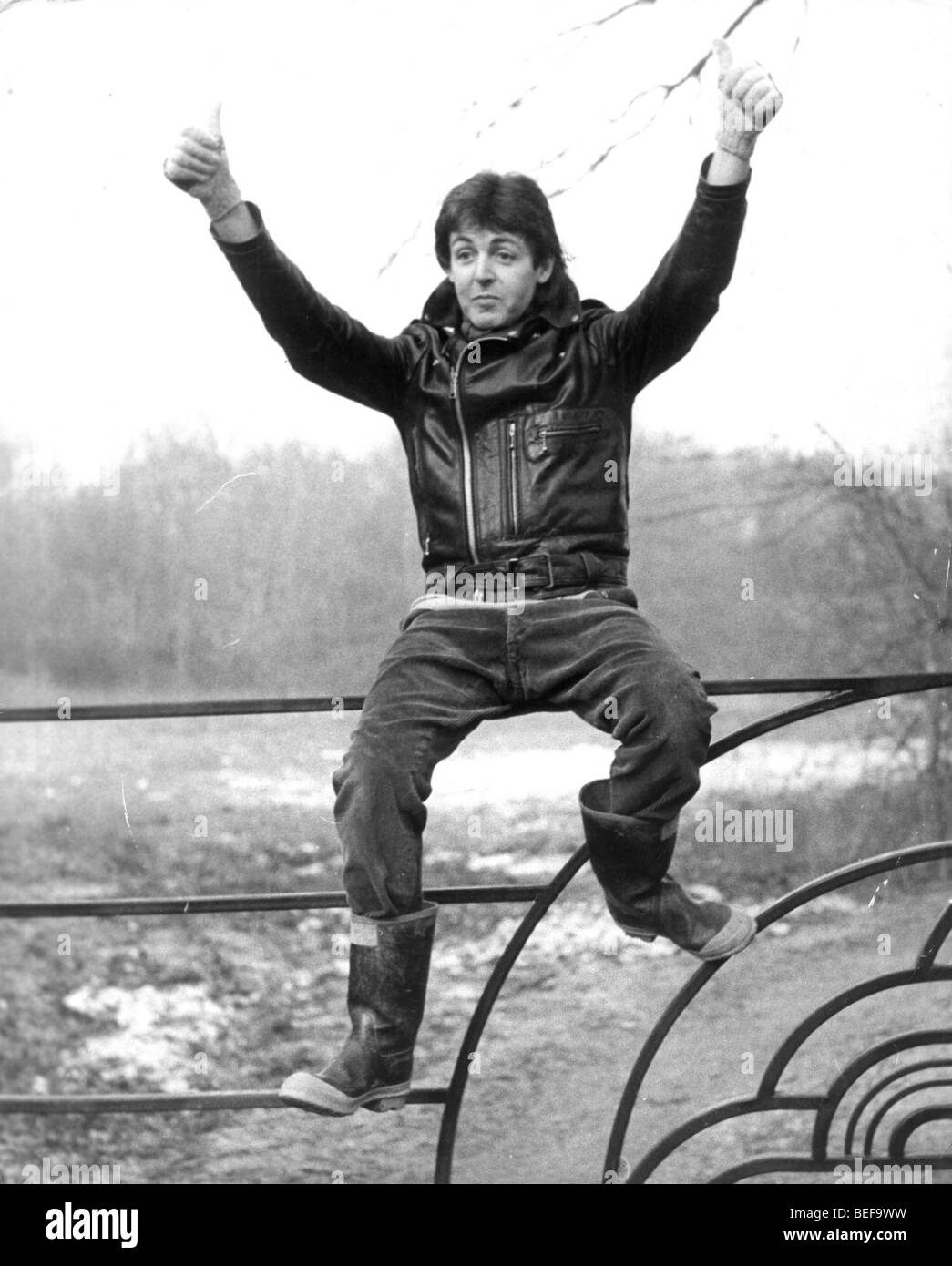 Beatles guitarist PAUL MCCARTNEY, on his farm in Rye, UK. Stock Photo