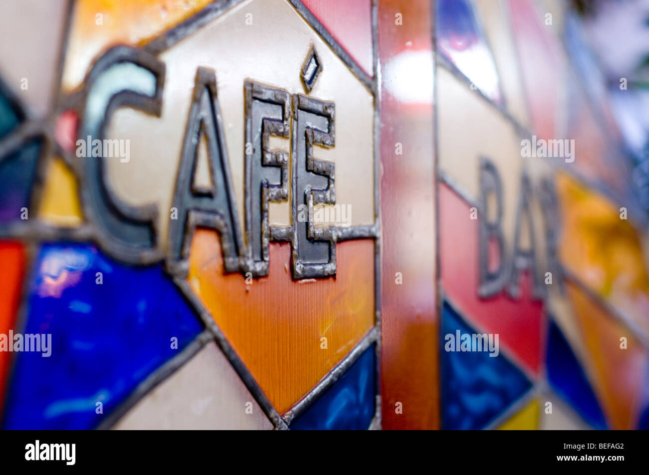cafe sign elche Spain Stock Photo