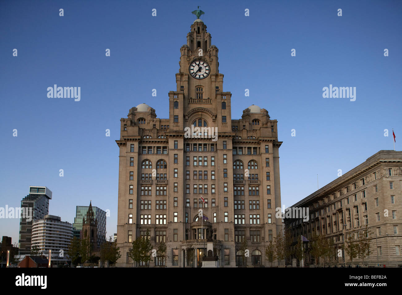 Royal Liver building one of liverpools three graces listed buildings on the liverpool waterfront at pier head Stock Photo