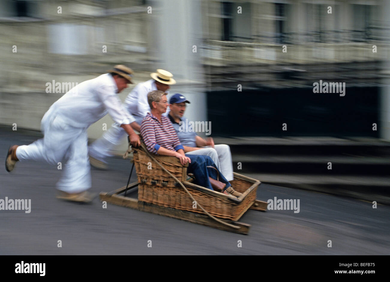 Monte toboggan sled ride, Funchal, Madeira Stock Photo 26153657 Alamy
