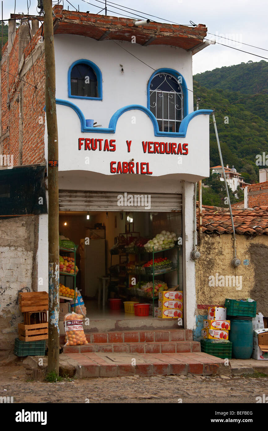 A fruit and vegetable store on the Carretera, Ajijic, Mexico Stock