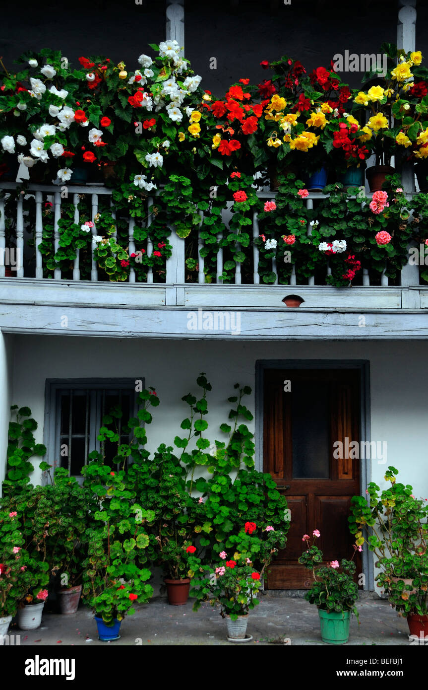 Traditional house porch in Asturias, Spain Stock Photo Alamy