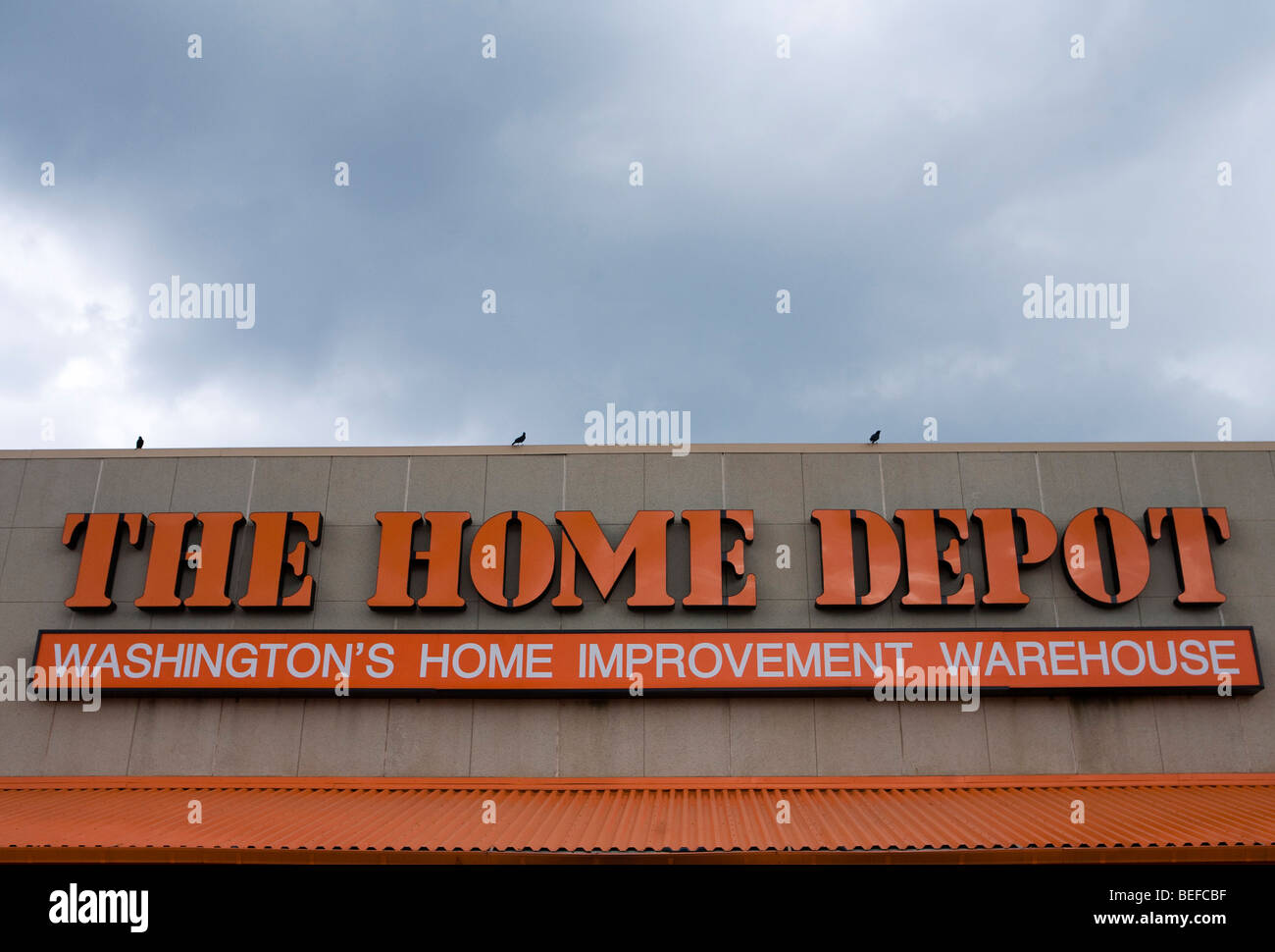 A Home Depot retail location in Washington, DC.  Stock Photo