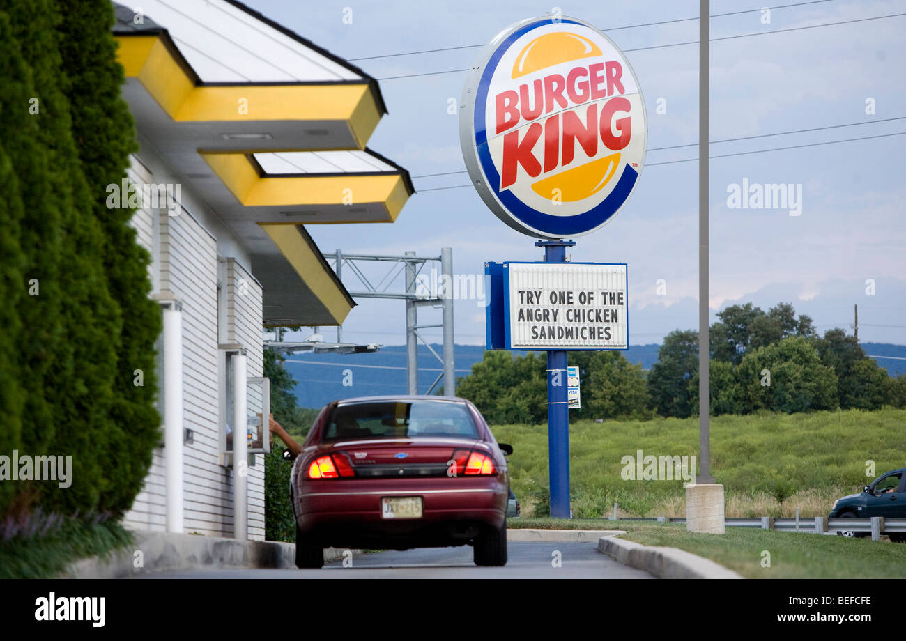A Burger King location in Maryland.  Stock Photo