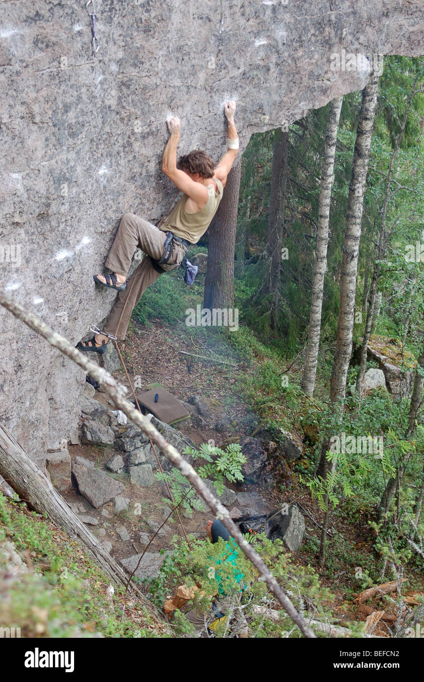 Rock climbing in Rovaniemi, Finland Stock Photo Alamy