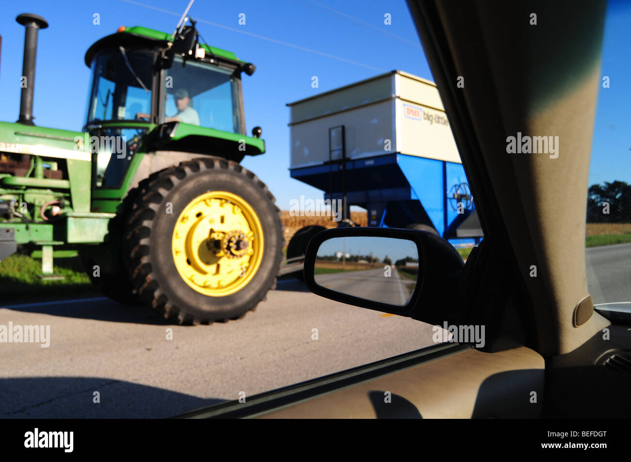 Farm equipment on public road during harvest season can be a traffic
