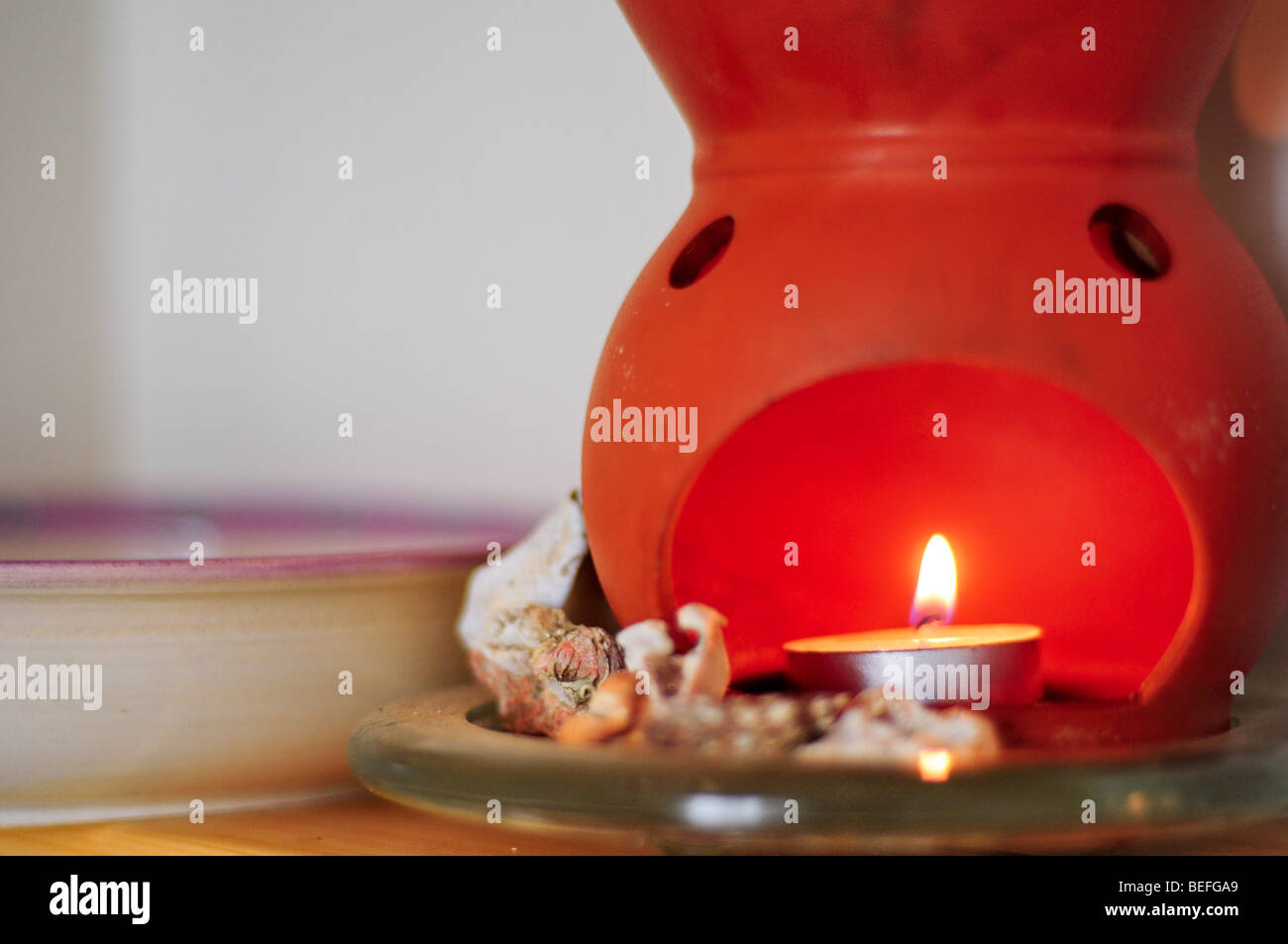 Aromatic candles in a massage clinic Stock Photo Alamy