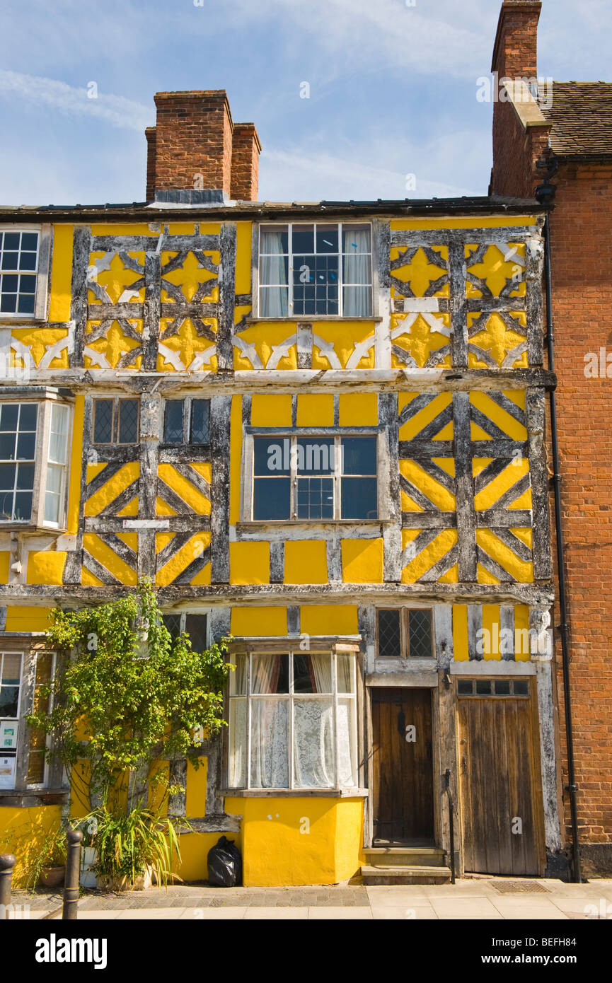 Facade of timber framed Tudor house Ludlow Shropshire England Uk Stock Photo