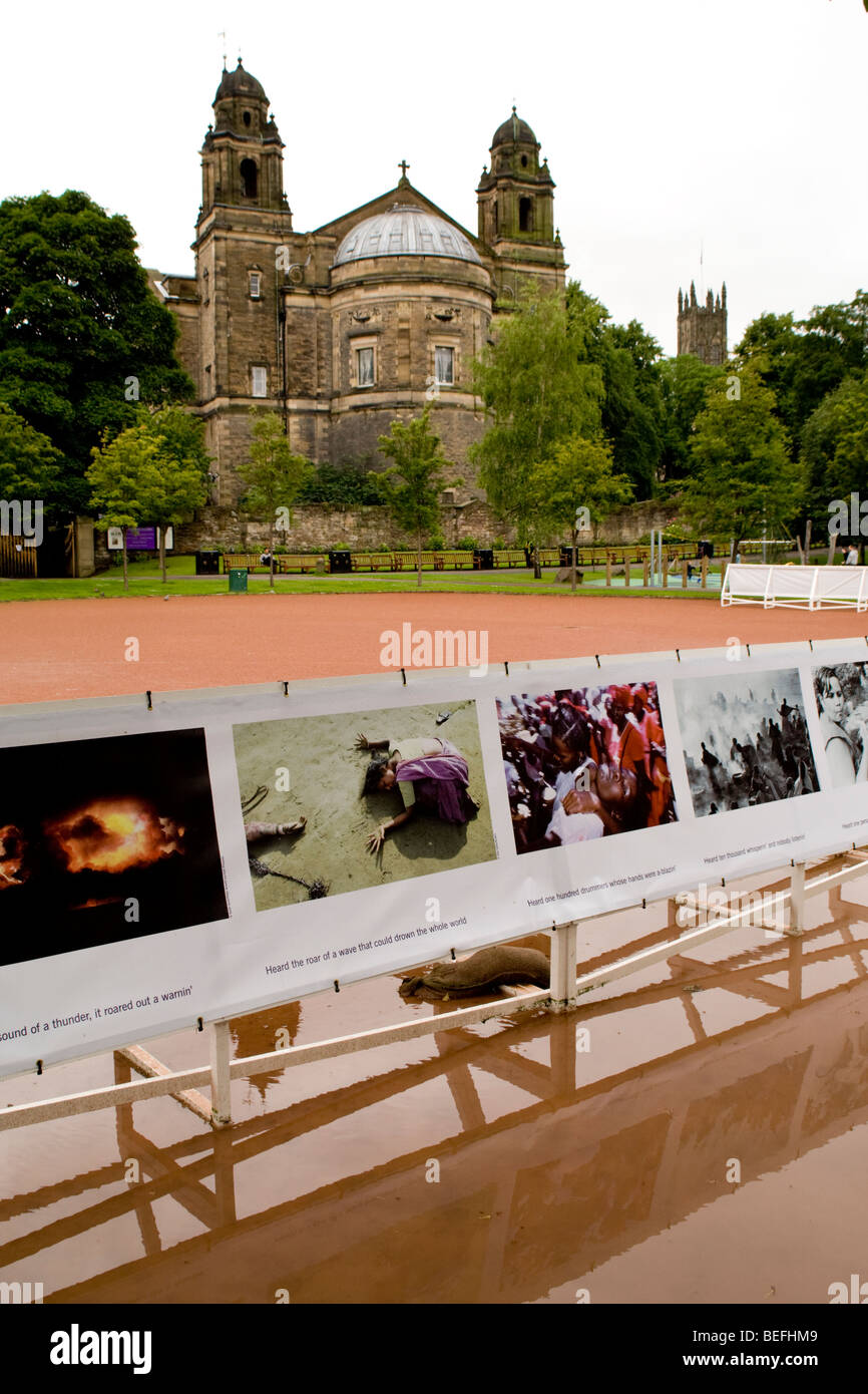 Outdoors photography exhibition in park in Edinburgh Stock Photo