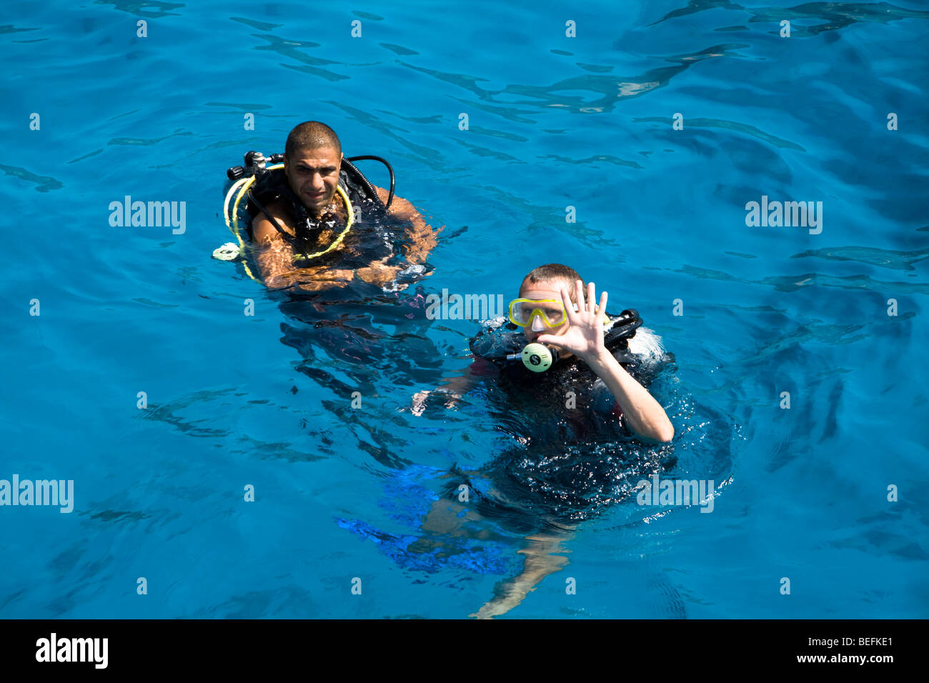 Scuba divers, Sharm el Sheikh, Red Sea, Egypt Stock Photo Alamy