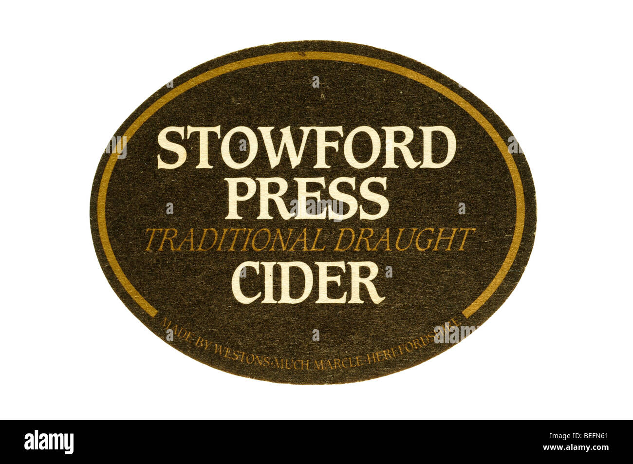 stowford press traditional draught cider beer mat Stock Photo