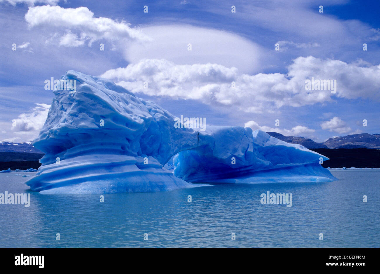 Icebergs near Upsala glacier. Lago Argentino. Los Glaciares National Park. Santa Cruz province. Patagonia. Argentina. Stock Photo