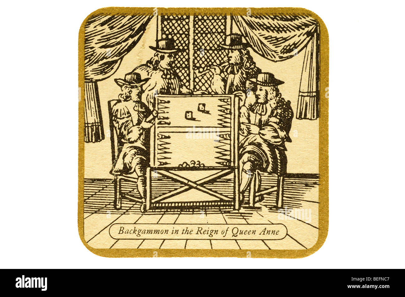 backgammon in the reigh of queen anne Stock Photo