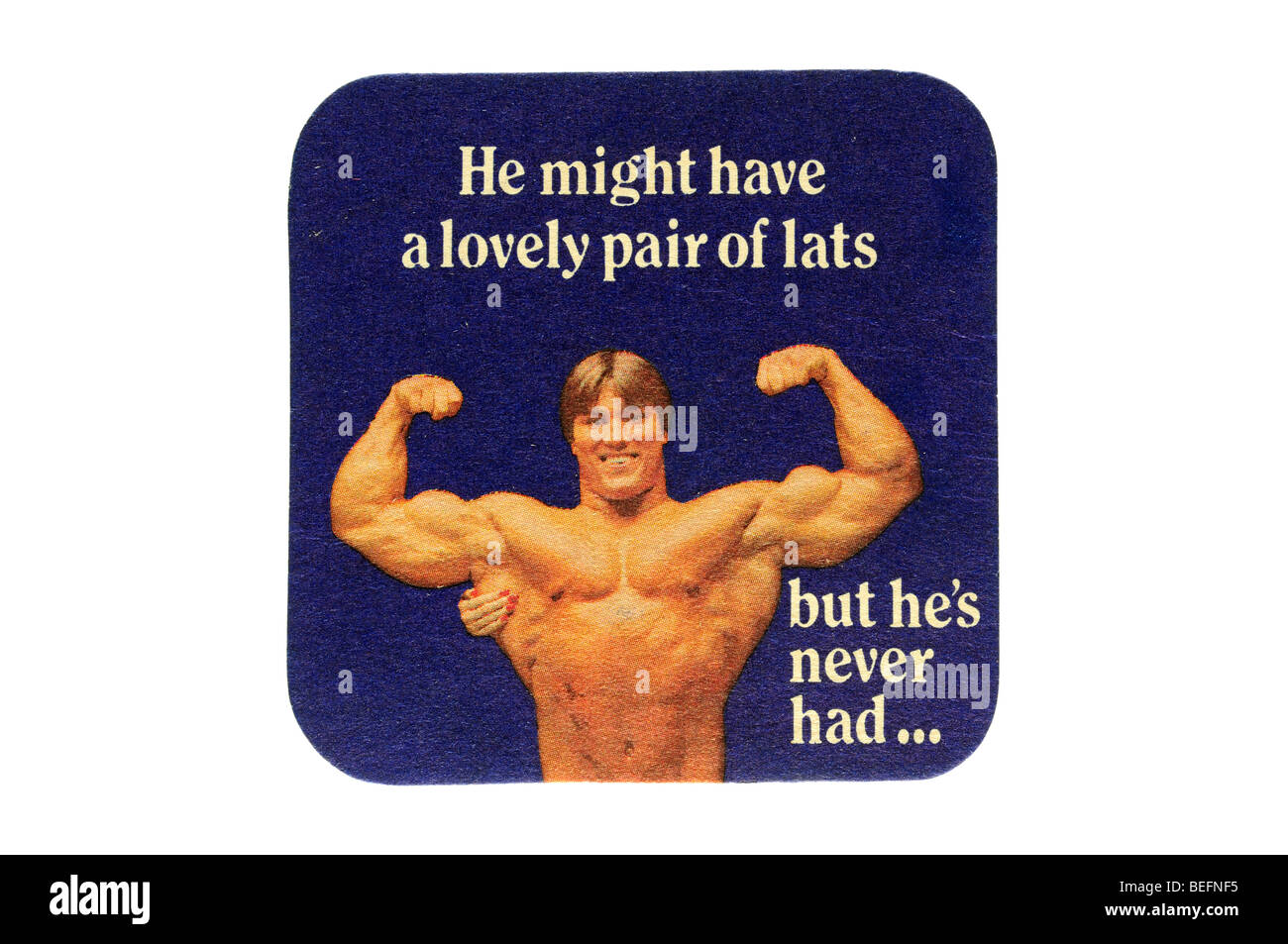 he might have a lovely pair of lats but hes never had Stock Photo