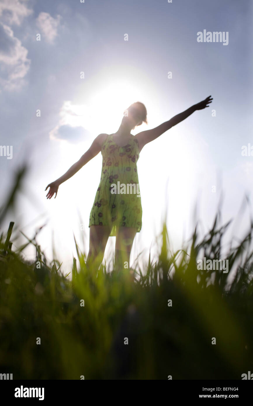Young woman in spring Stock Photo - Alamy