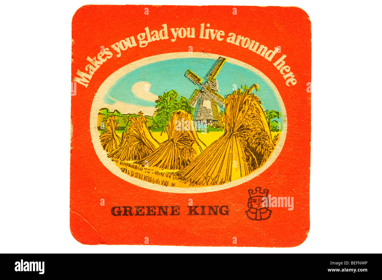 makes you glad you live around hear greene king Stock Photo