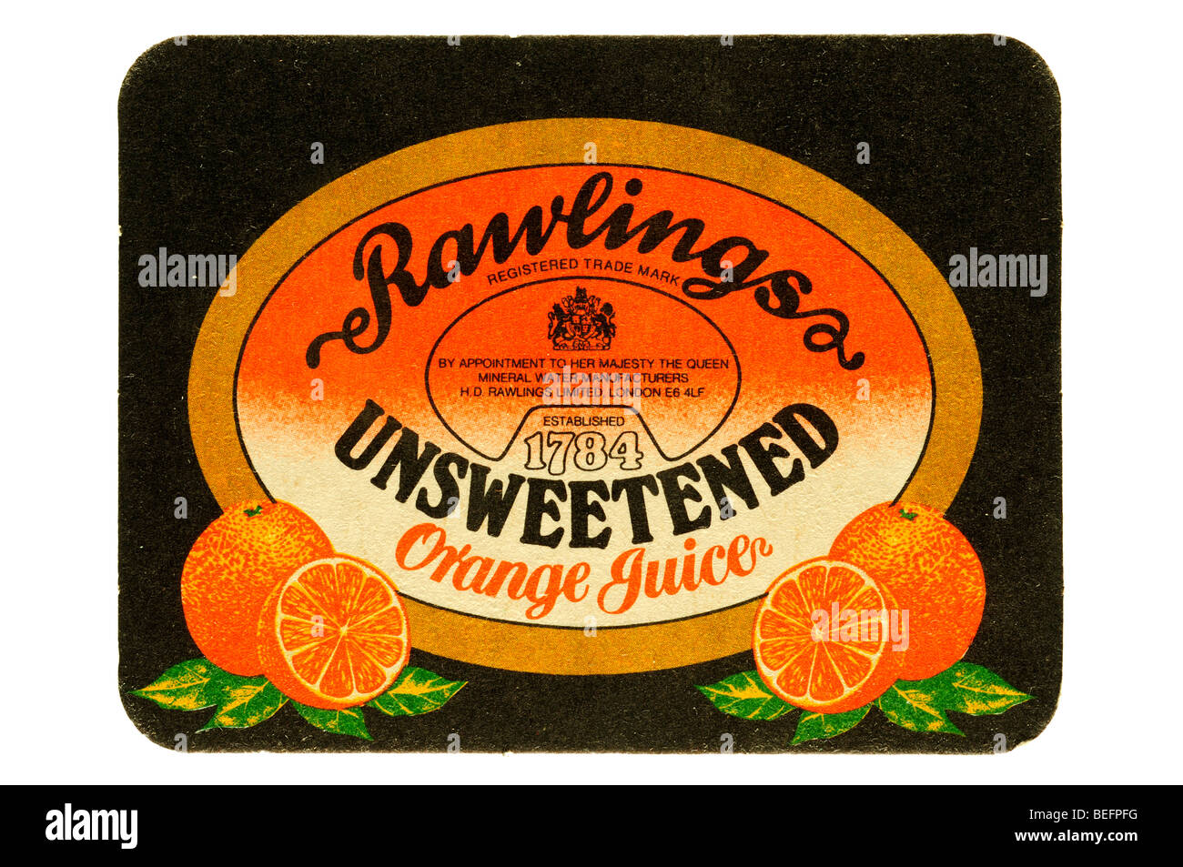 rawlings unsweetened orange juice 1784 Stock Photo Alamy