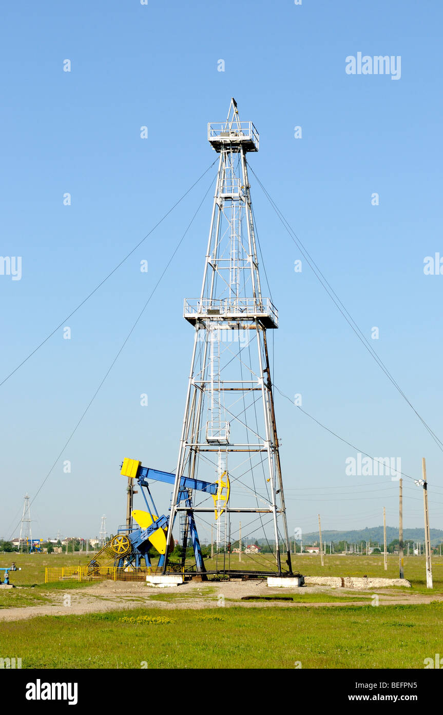 Oil pump and rig in Ploiesti Romania Eastern Europe Stock Photo