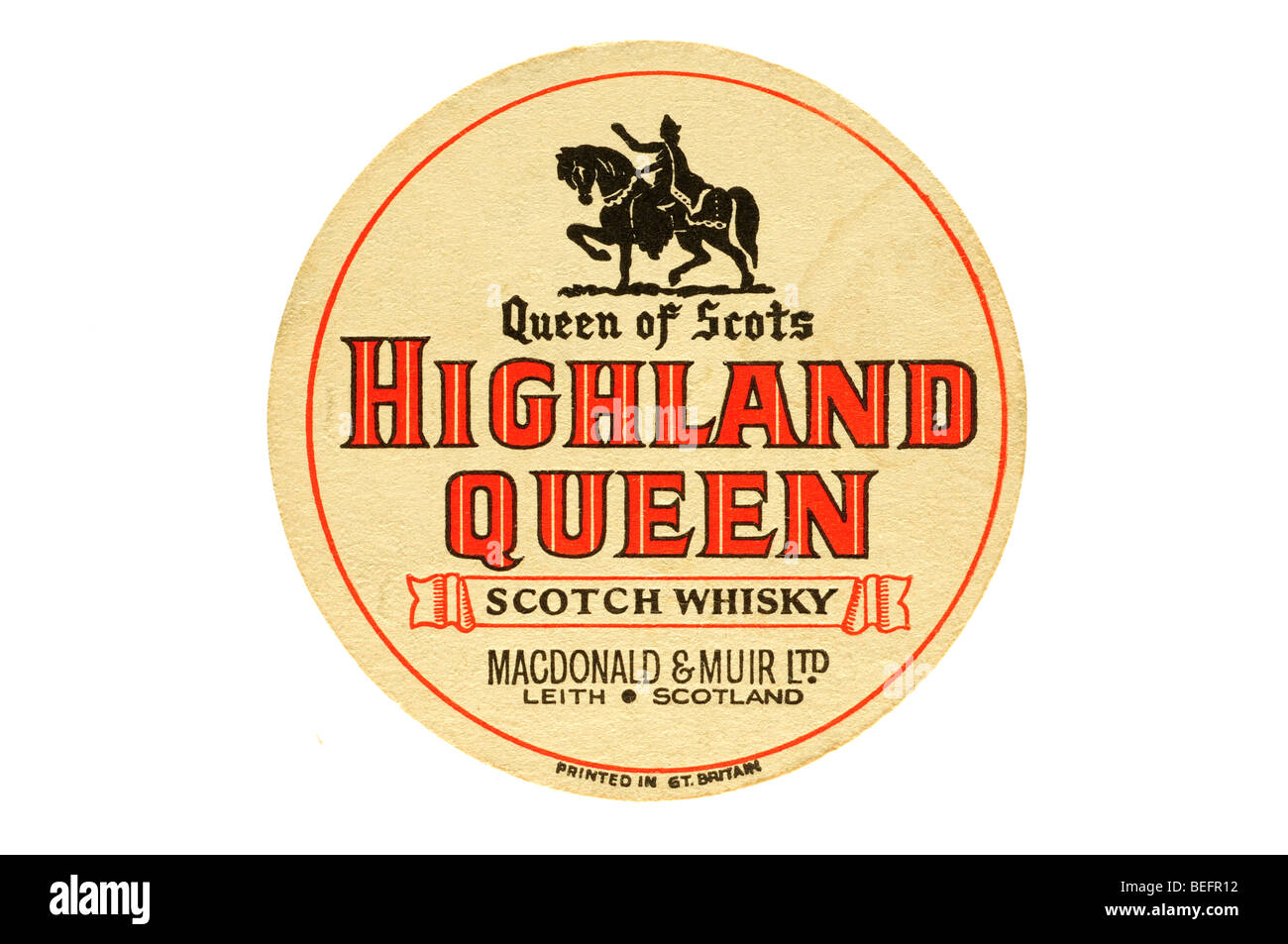 queen of scots highland queen scotch whisky macdonald & muir ltd leith scotland Stock Photo