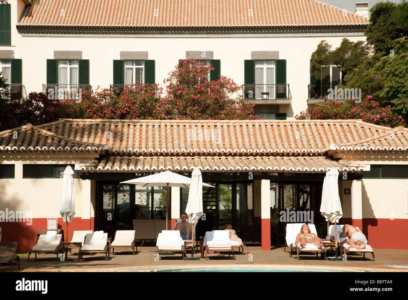 Scene at the 5 star Quinta da Bela Vista Hotel, Funchal, madeira Stock
