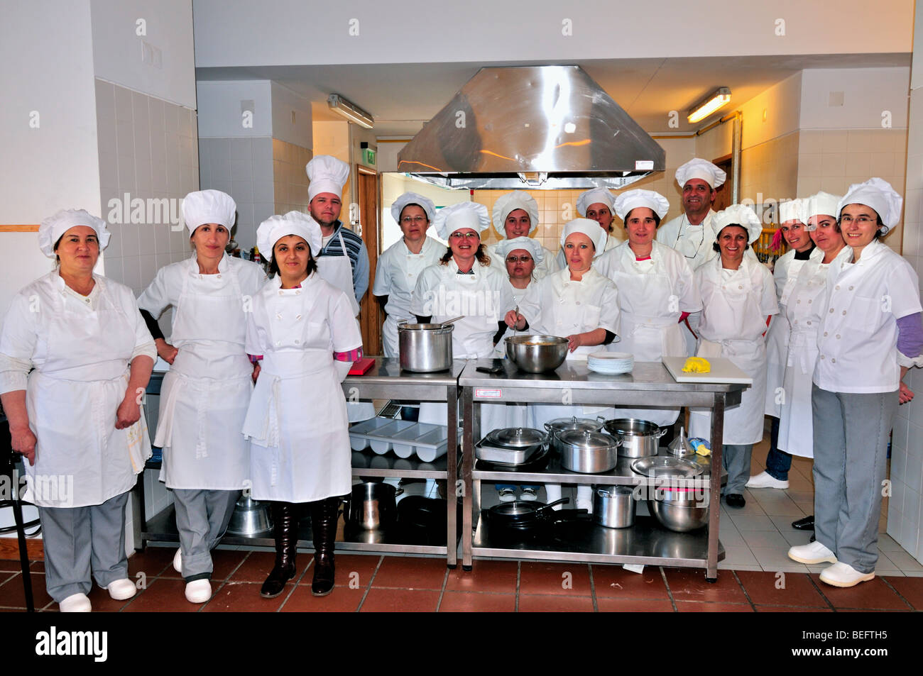Portugal, Alentejo: Meeting of professionals of the gastronomy in a workshop in Luz Stock Photo