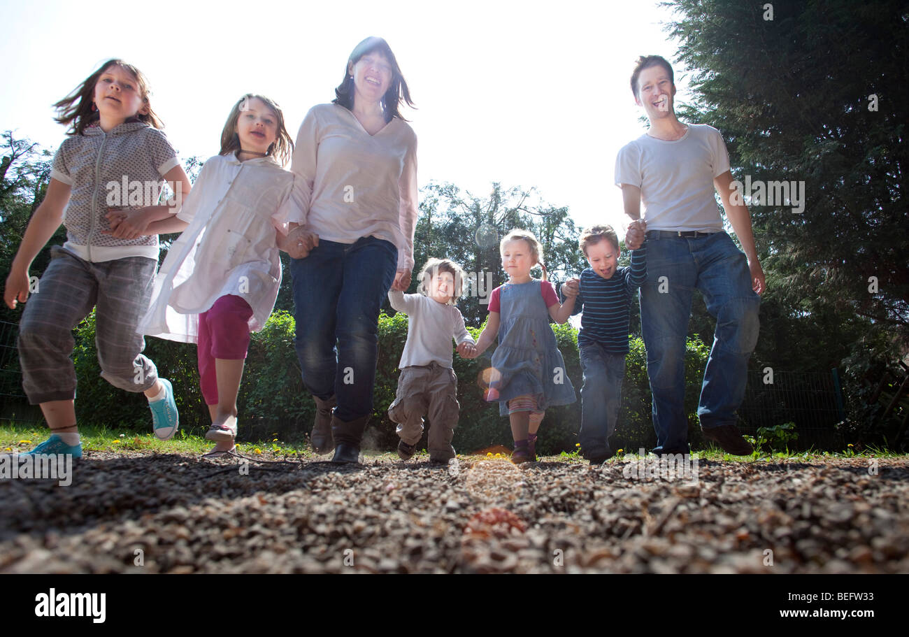 Family with five children Stock Photo