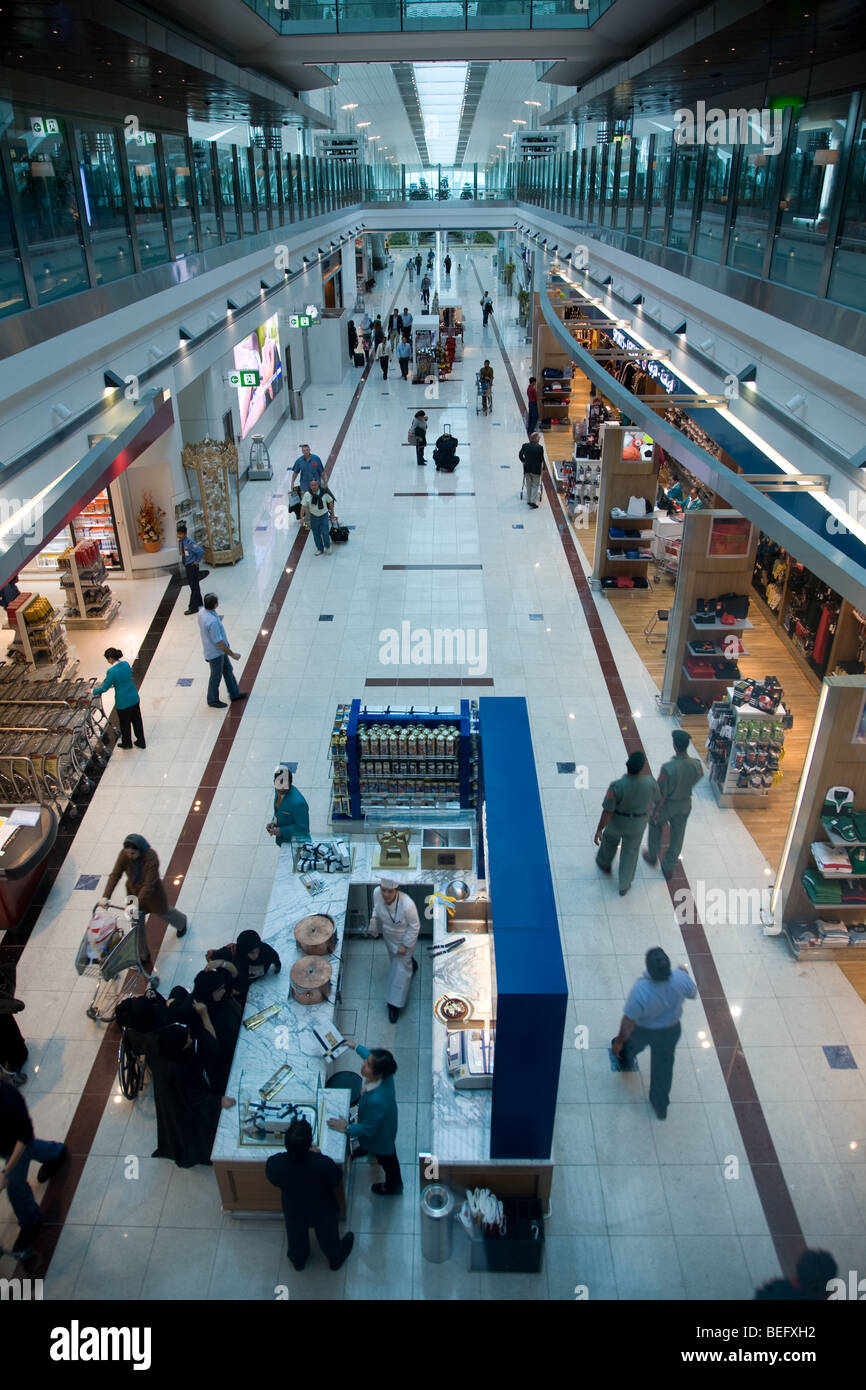 Dubai Airport Terminal three 3 departures level Stock Photo