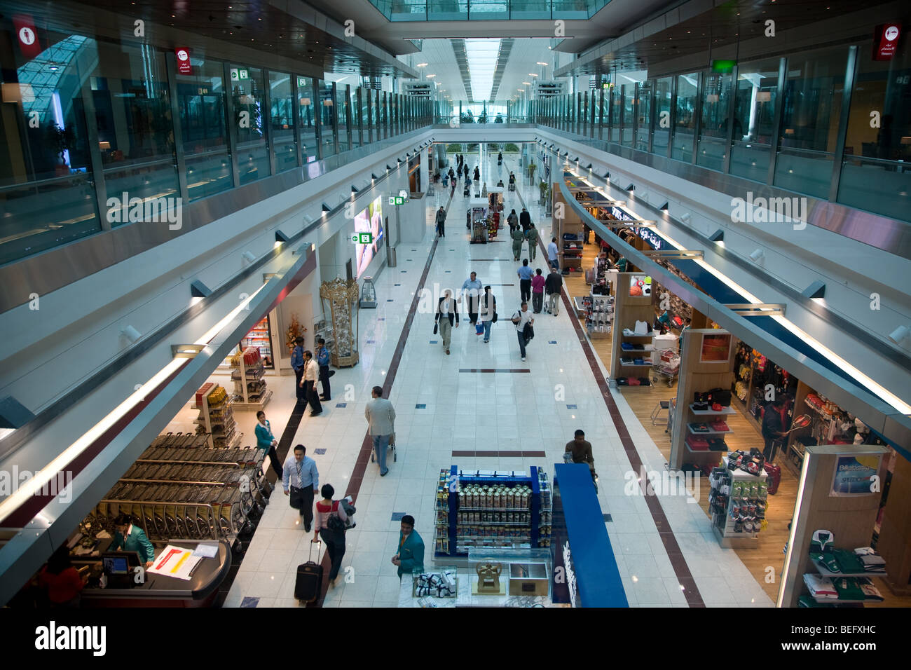 Dubai Airport Terminal three 3 departures level Stock Photo