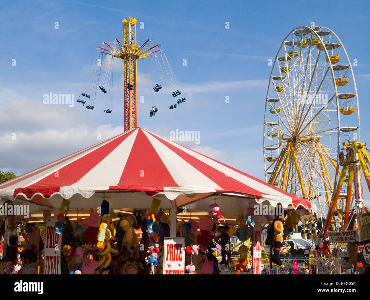 Rides at the Goose Fair in Nottingham, Nottinghamshire England UK Stock