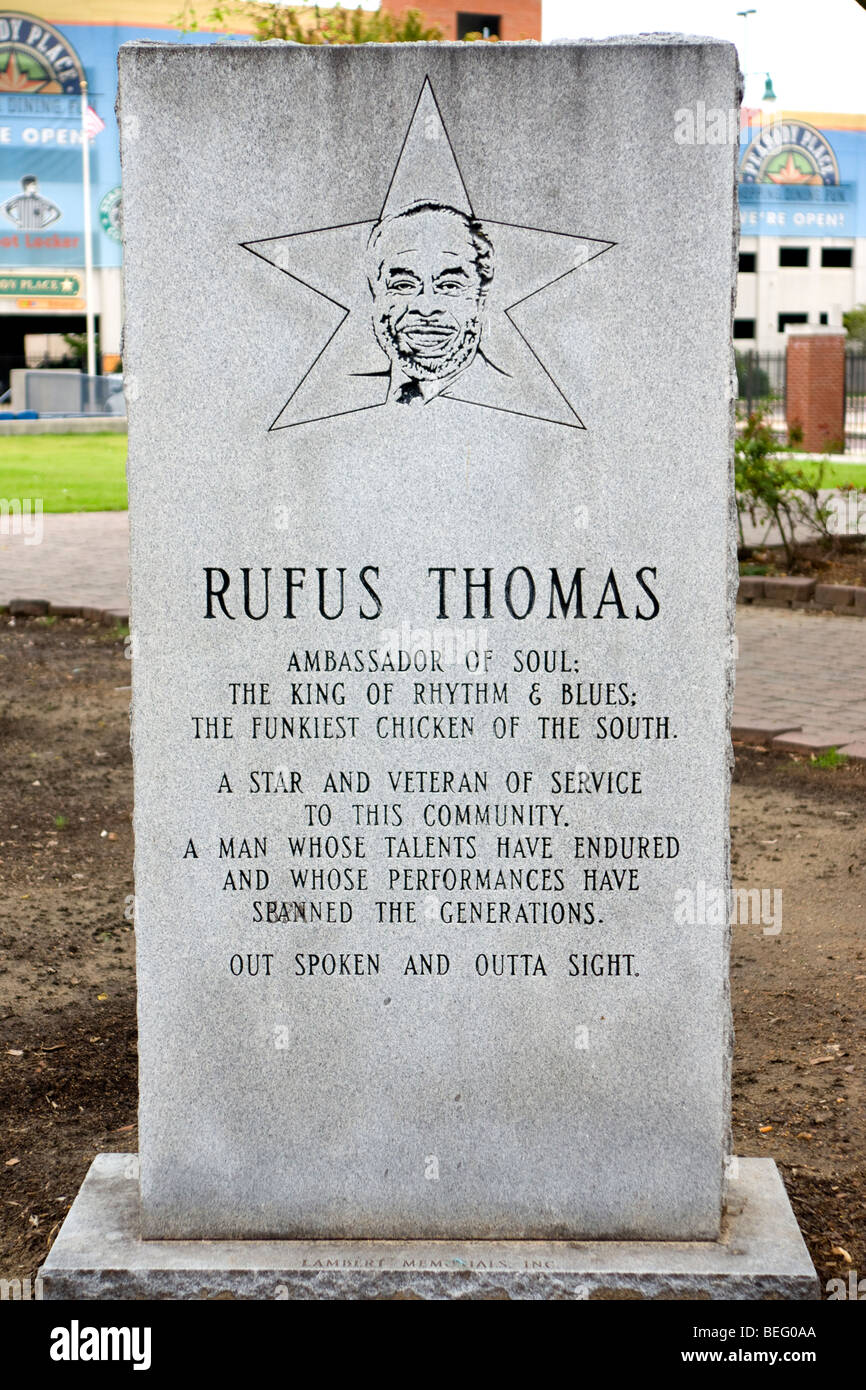 Rufus Thomas Memorial, Beale St. Memphis, Tennessee TN, USA Stock Photo