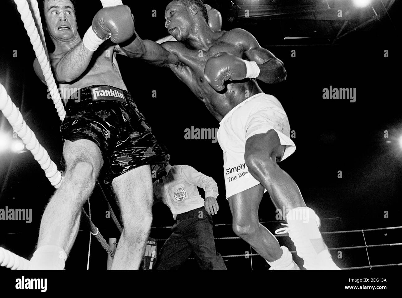 Chris Eubank verses Dan Sherry World Boxing Organisation Middleweight Title Fight Brighton Conference Centre Stock Photo