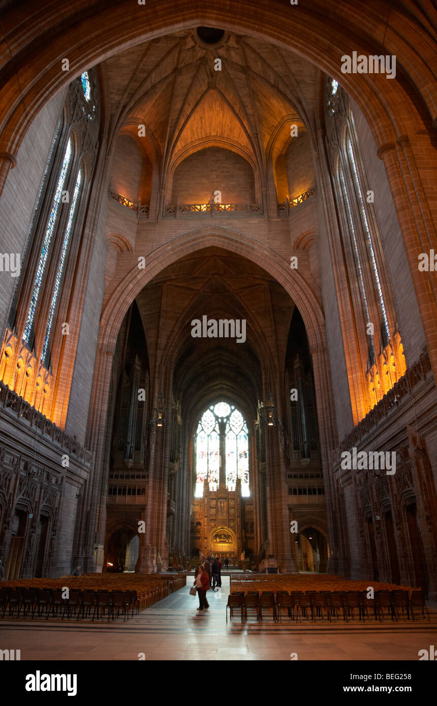 interior of the Cathedral Church of Christ Liverpool Anglican Cathedral Merseyside England UK Stock Photo