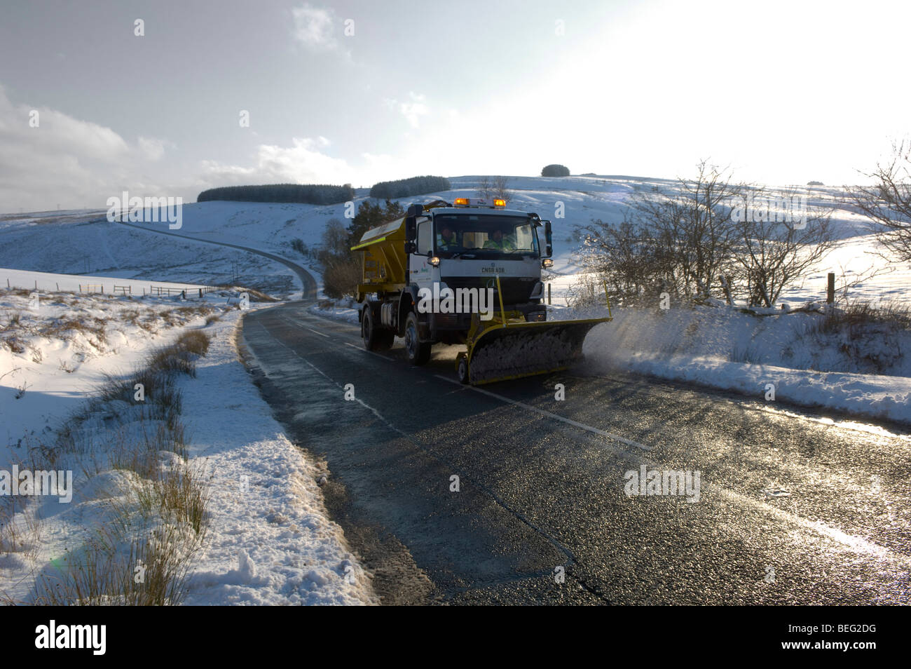 Snowplough, Eppynt, Powys, Wales, United Kingdom. Stock Photo