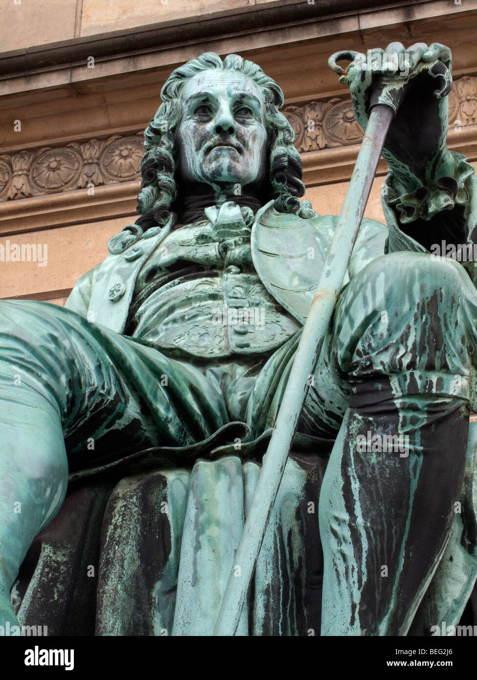 Statue outside the Royal Theatre. Copenhagen, Denmark, Scandinavia Stock Photo