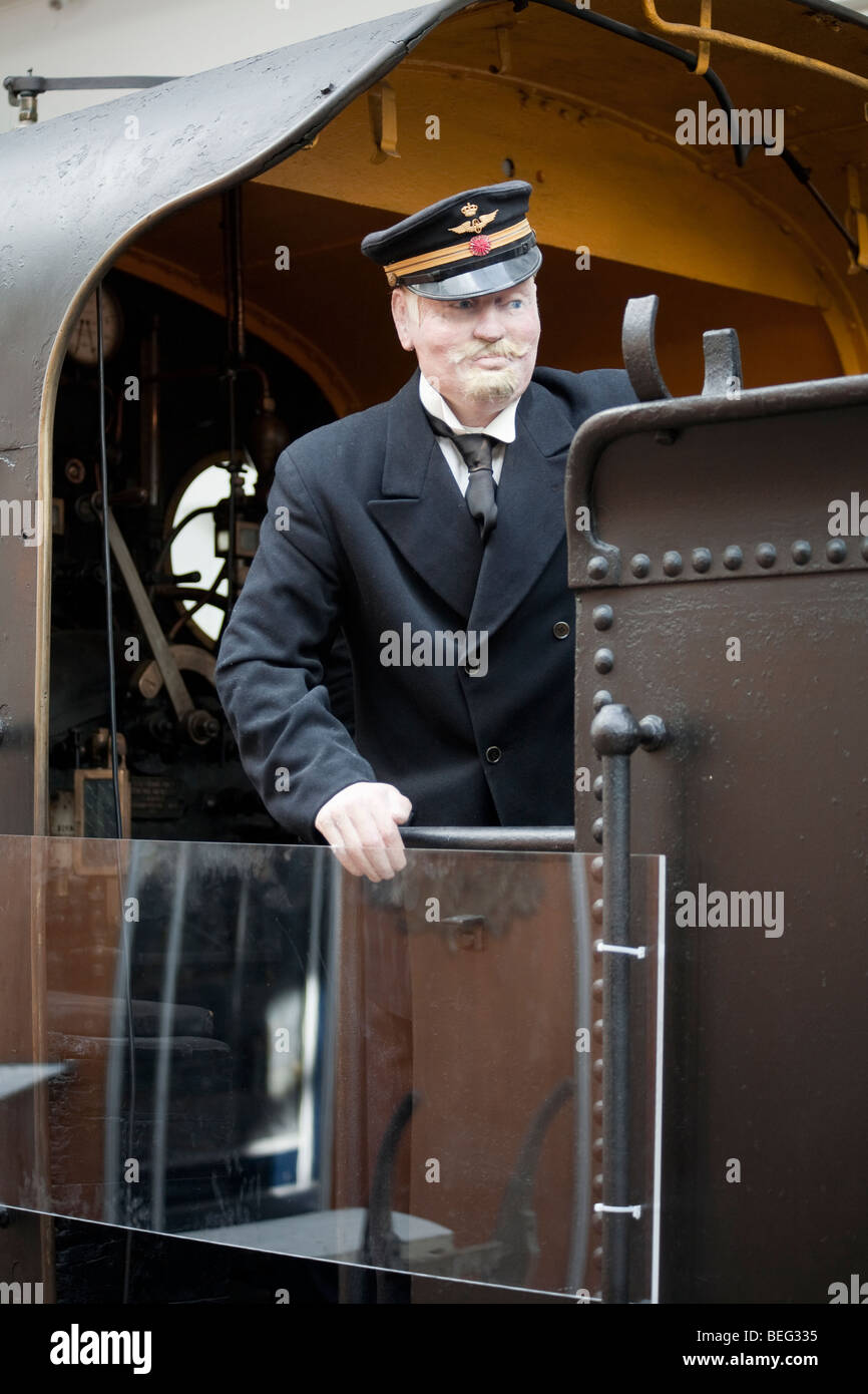 Model of steam engine driver. Railway Museum (Jernbane museum), Odense ...