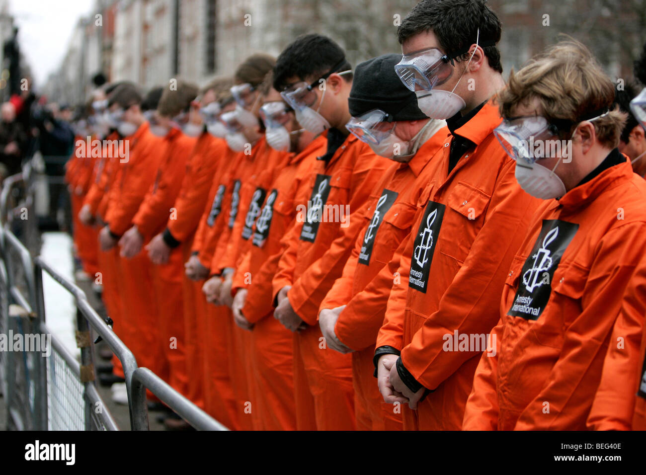 Members Of Amnesty International Gather To Protest Outside The U.S ...