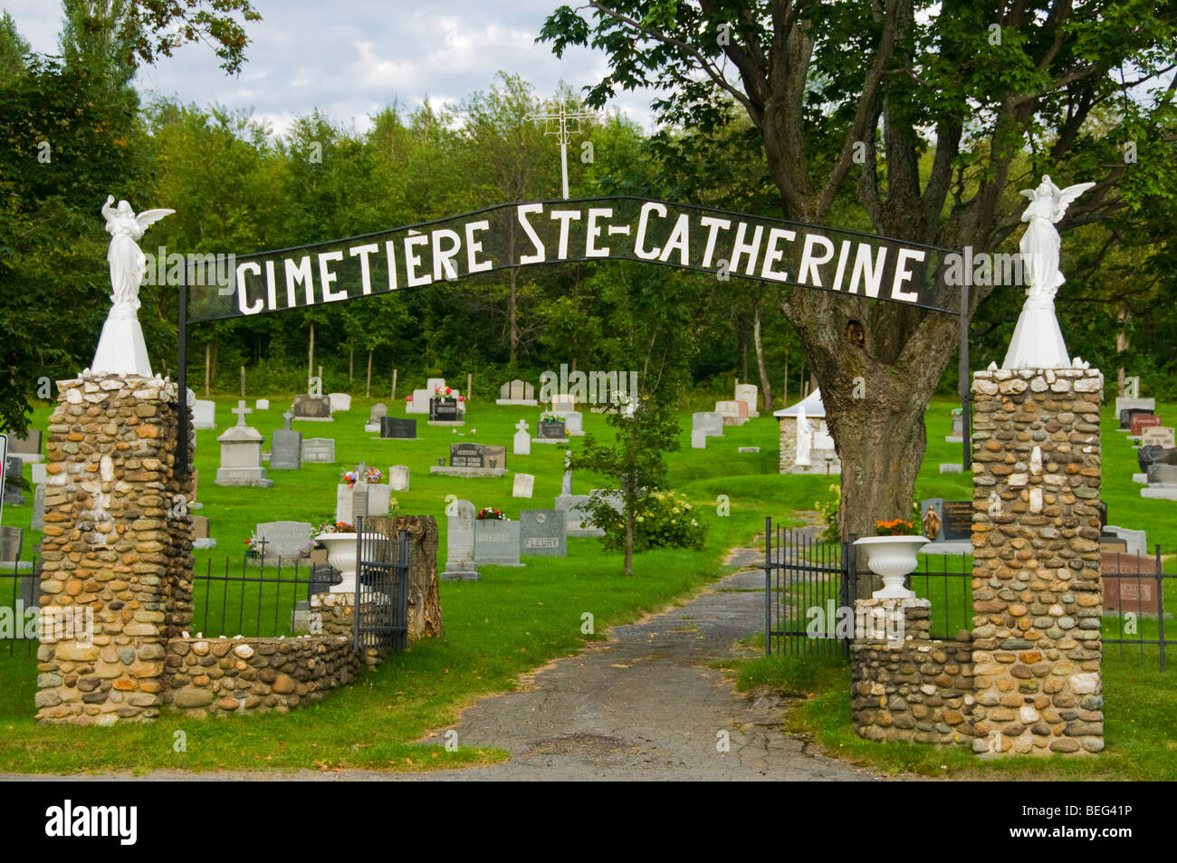 Sainte Catherine de Hatley cemetery Eastern townships Quebec Canada Stock Photo
