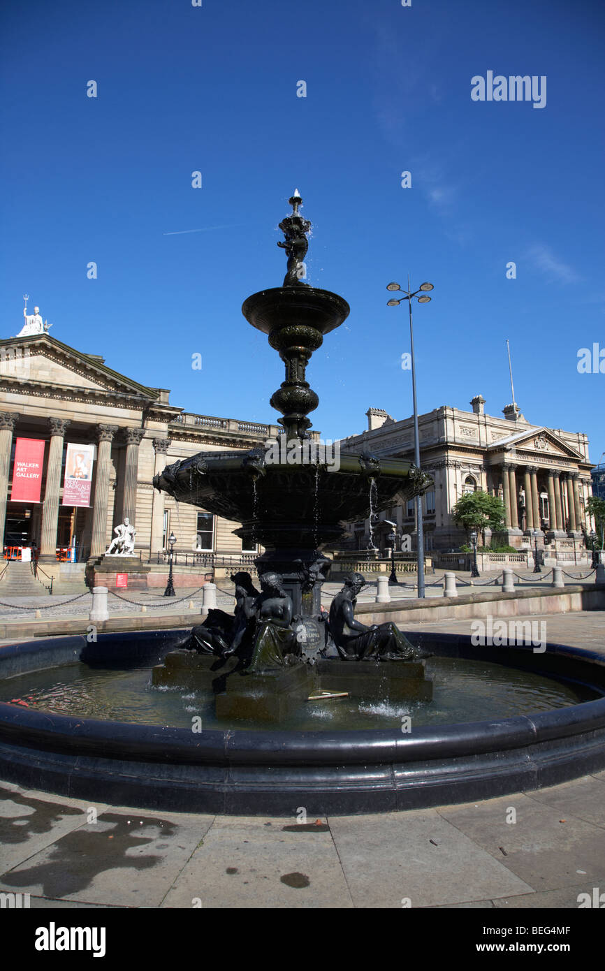 steble fountain in william brown street conservation area liverpool merseyside england uk Stock Photo