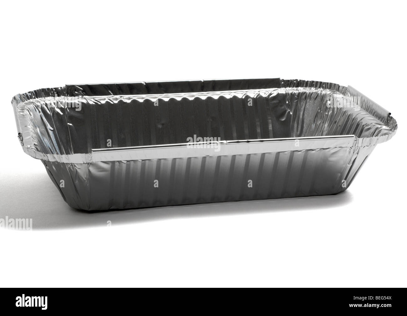 Aluminium foil container on white background Stock Photo