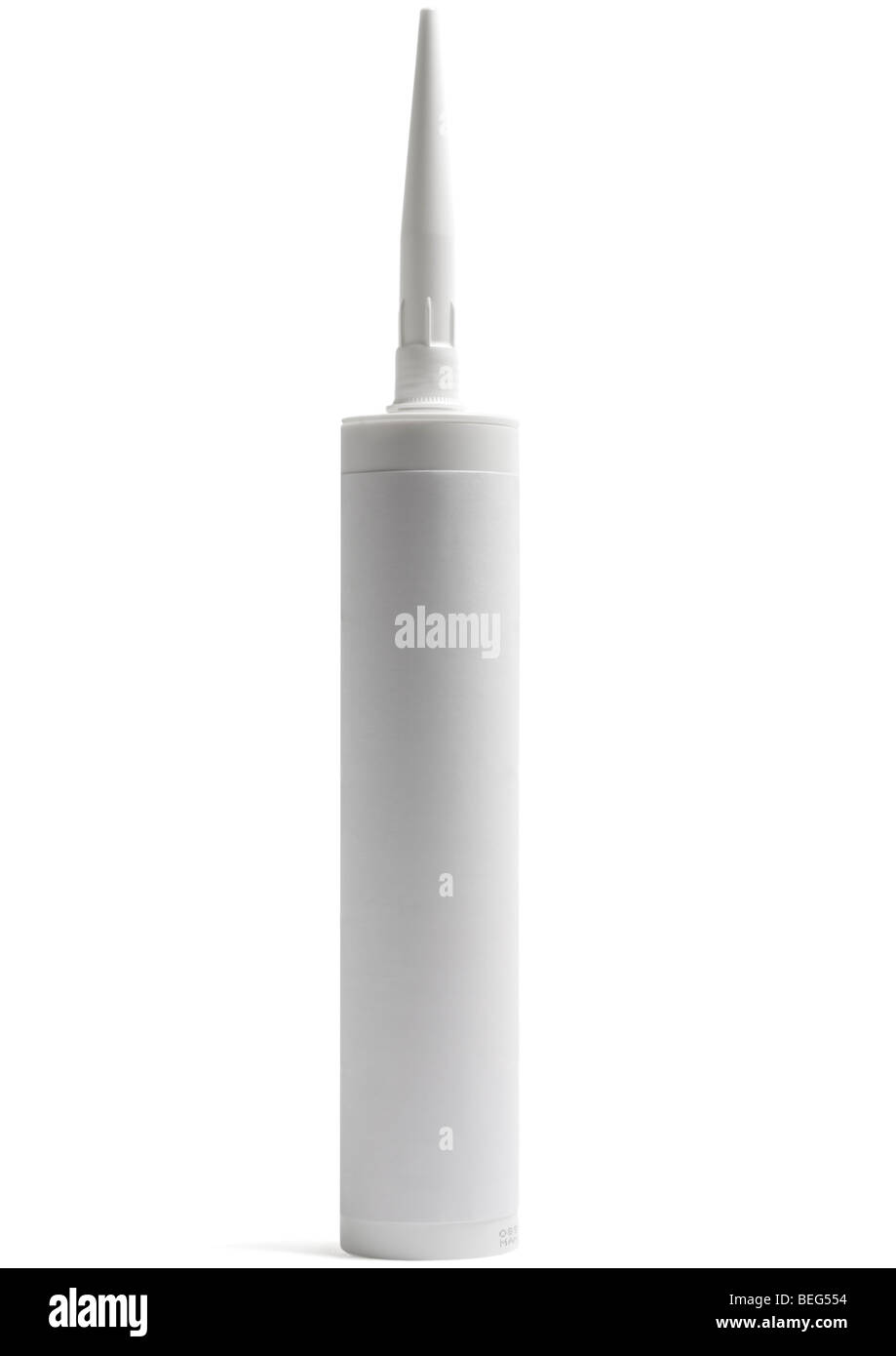 Silicone sealant tube on white background Stock Photo