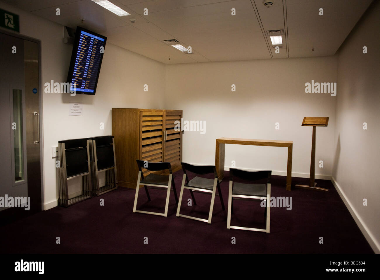 A Multi-faith worship room in the departures section at Heathrow airport's Terminal 5. Stock Photo