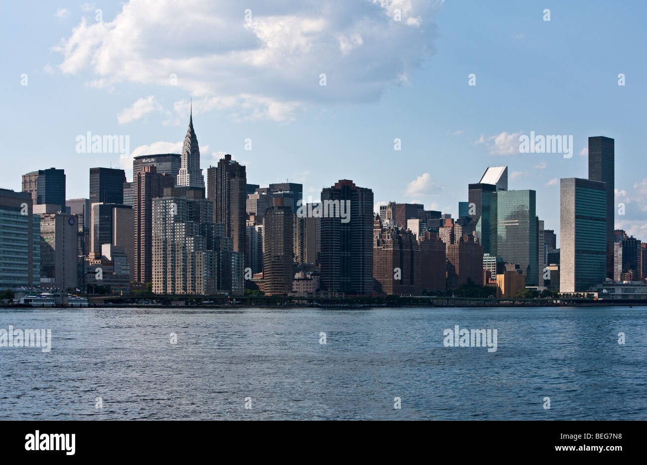 U.S.A., New York,Manhattan,skyline of the city seen from East river ...
