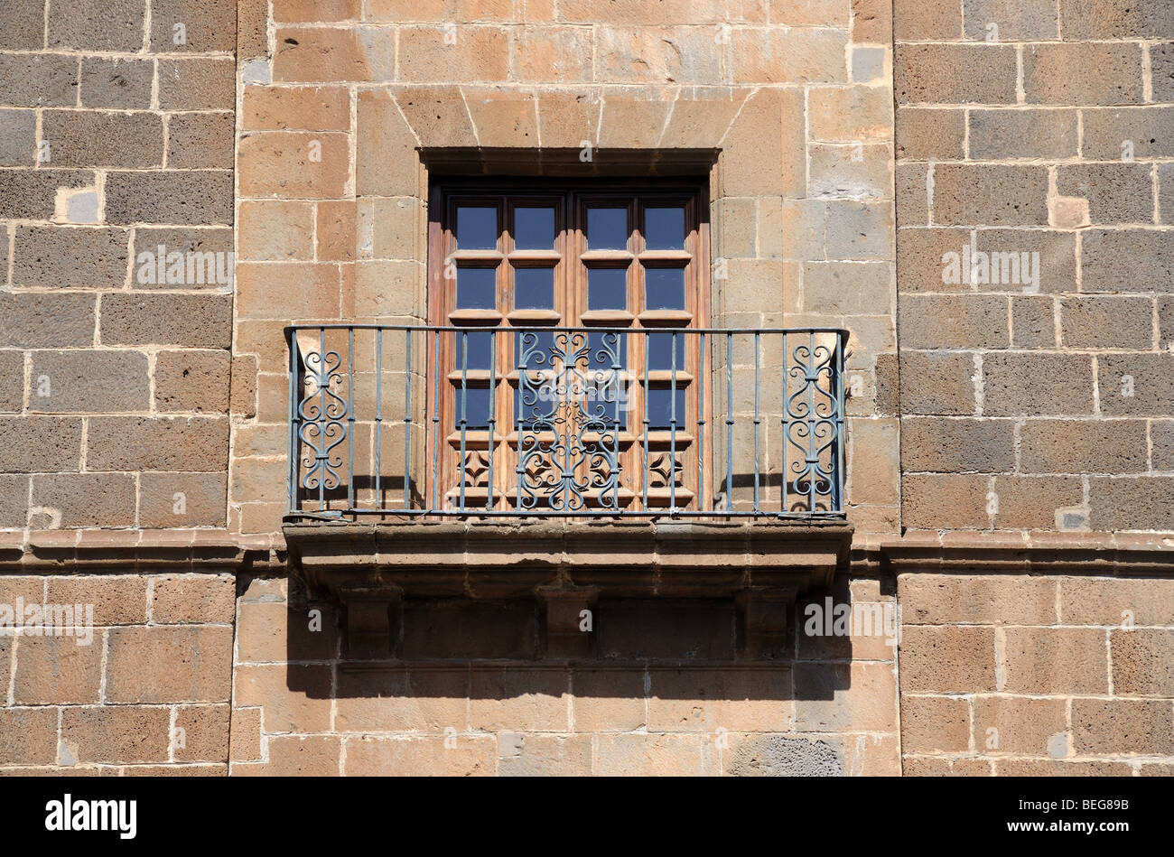 Window with balcony. La Laguna, Canary Island Tenerife, Spain Stock Photo