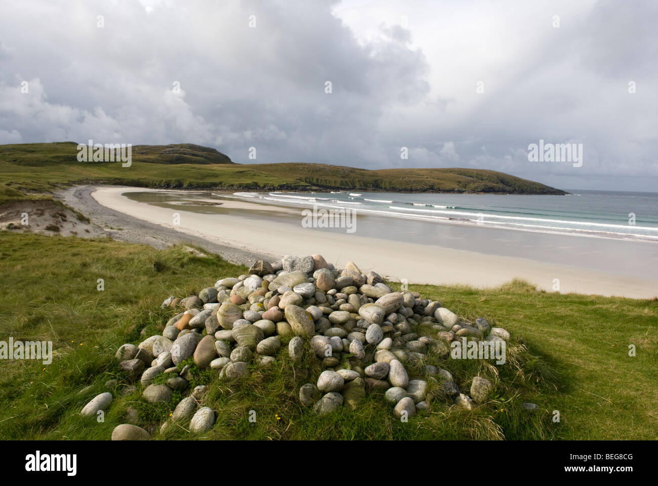 Traigh Siar beach, Isle of Vatersay, Outer Hebrides, Scotland. Stock Photo