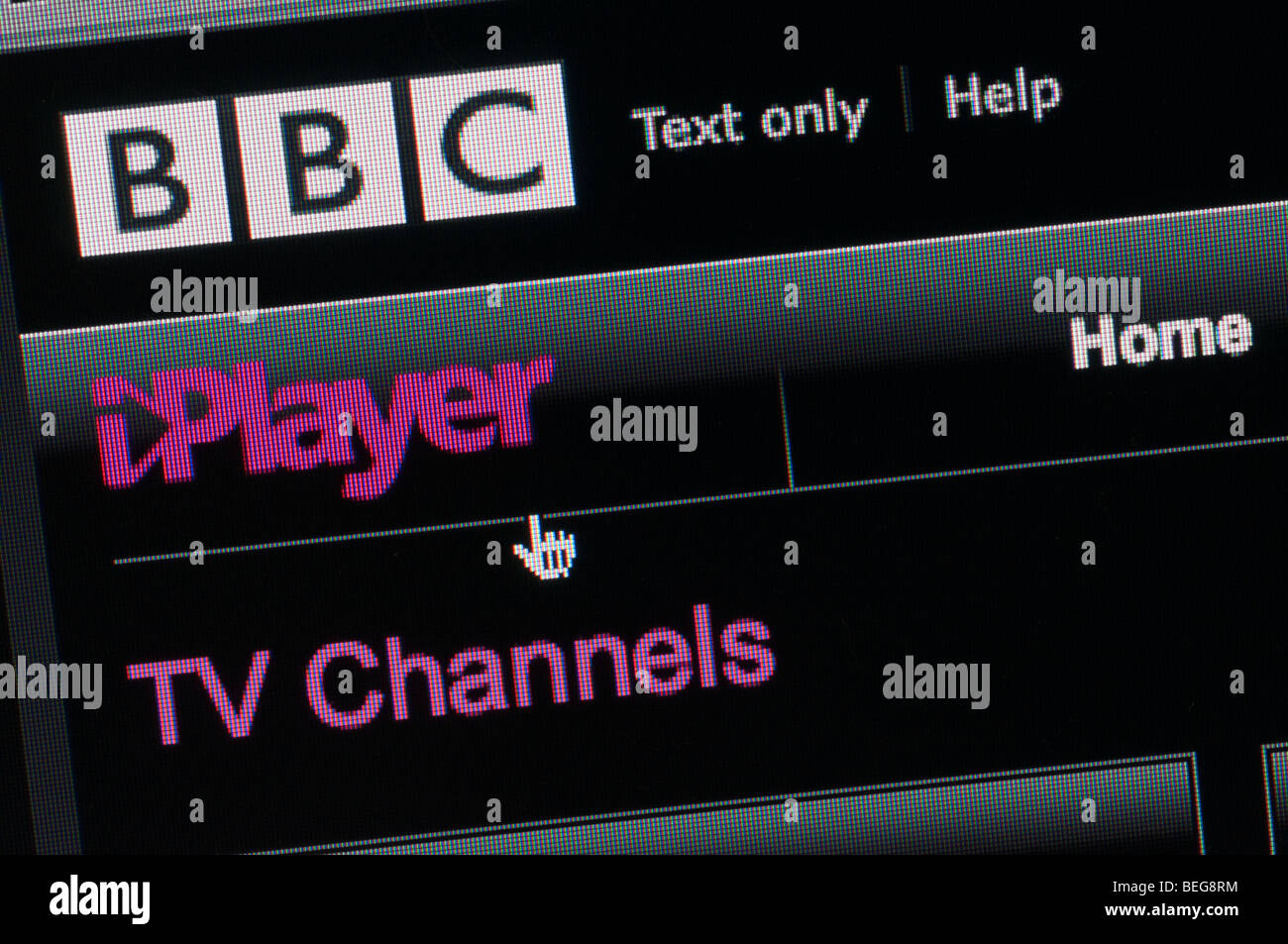 BBC iPlayer screenshot Stock Photo